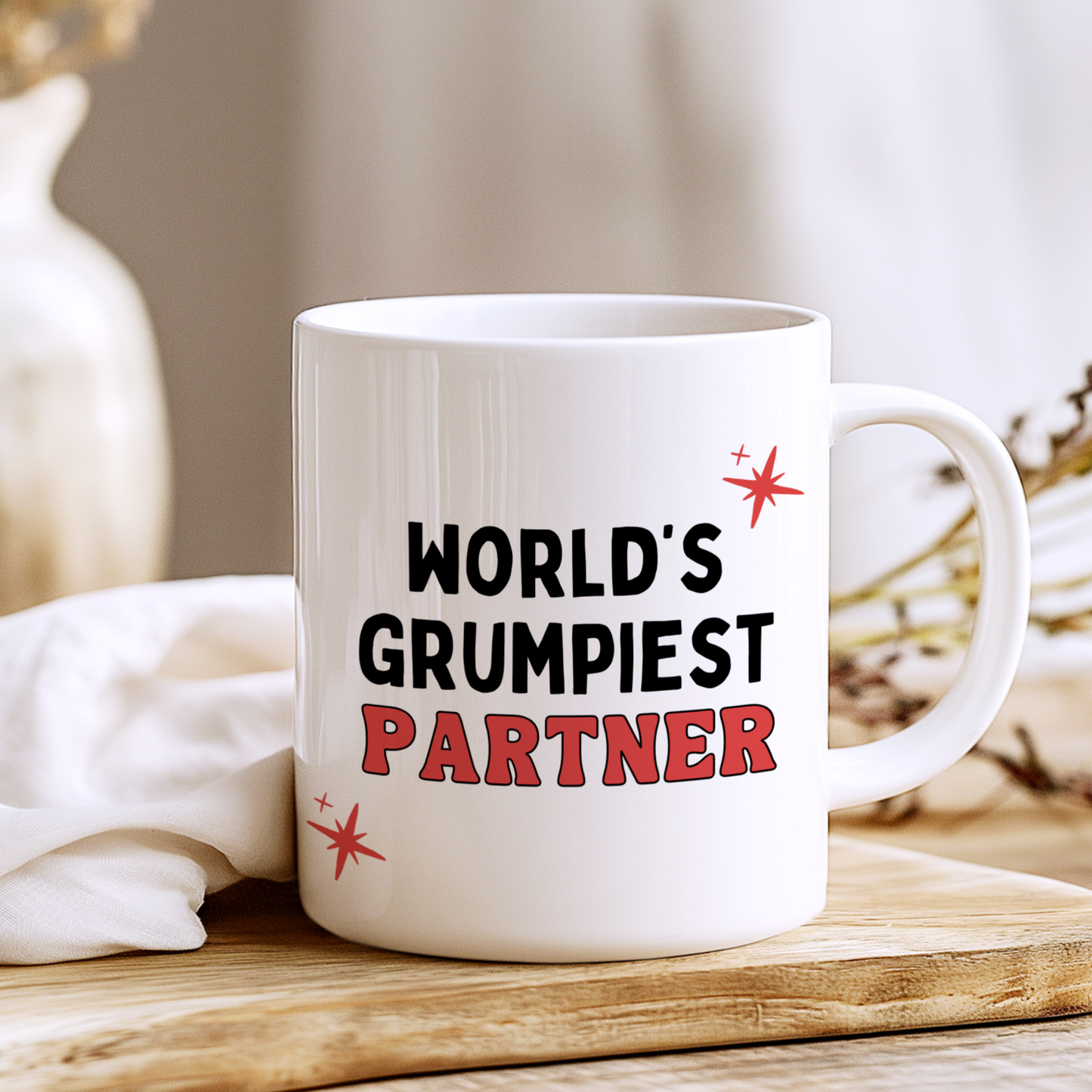 Funny World’s Grumpiest Partner Mug,Humorous Partner Gift,Sarcastic Coffee Mug,Birthday Gift for Partner