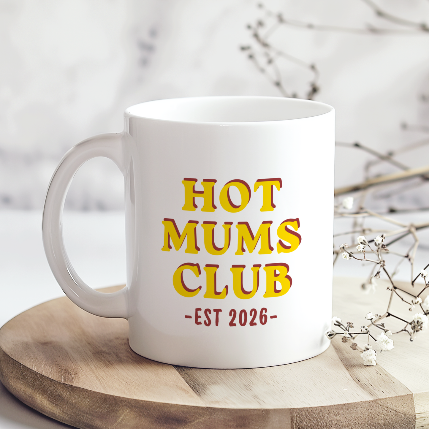 Hot Mums Club Mug, Funny Mum Mug, Cool Mum Coffee Mug, Mothers Day Gift for Mum, Trendy Mum Mug, Retro Mum Mug, Mum Club Mug