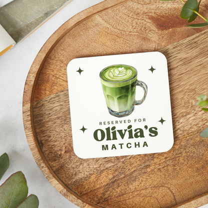 Personalised Matcha Coaster, Matcha Gift,Stocking Filler, Matcha Lover, Personalised gifts