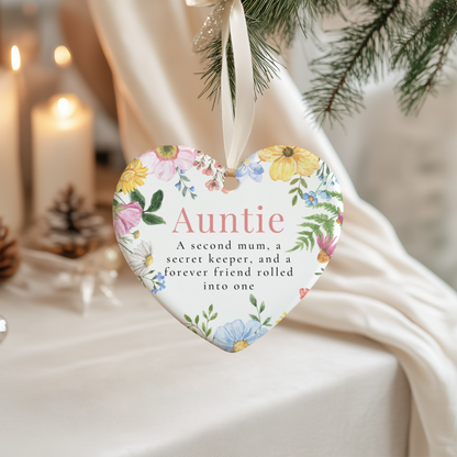 Ceramic heart keepsake gift for auntie, thoughtful sentimental present, meaningful auntie gift idea
