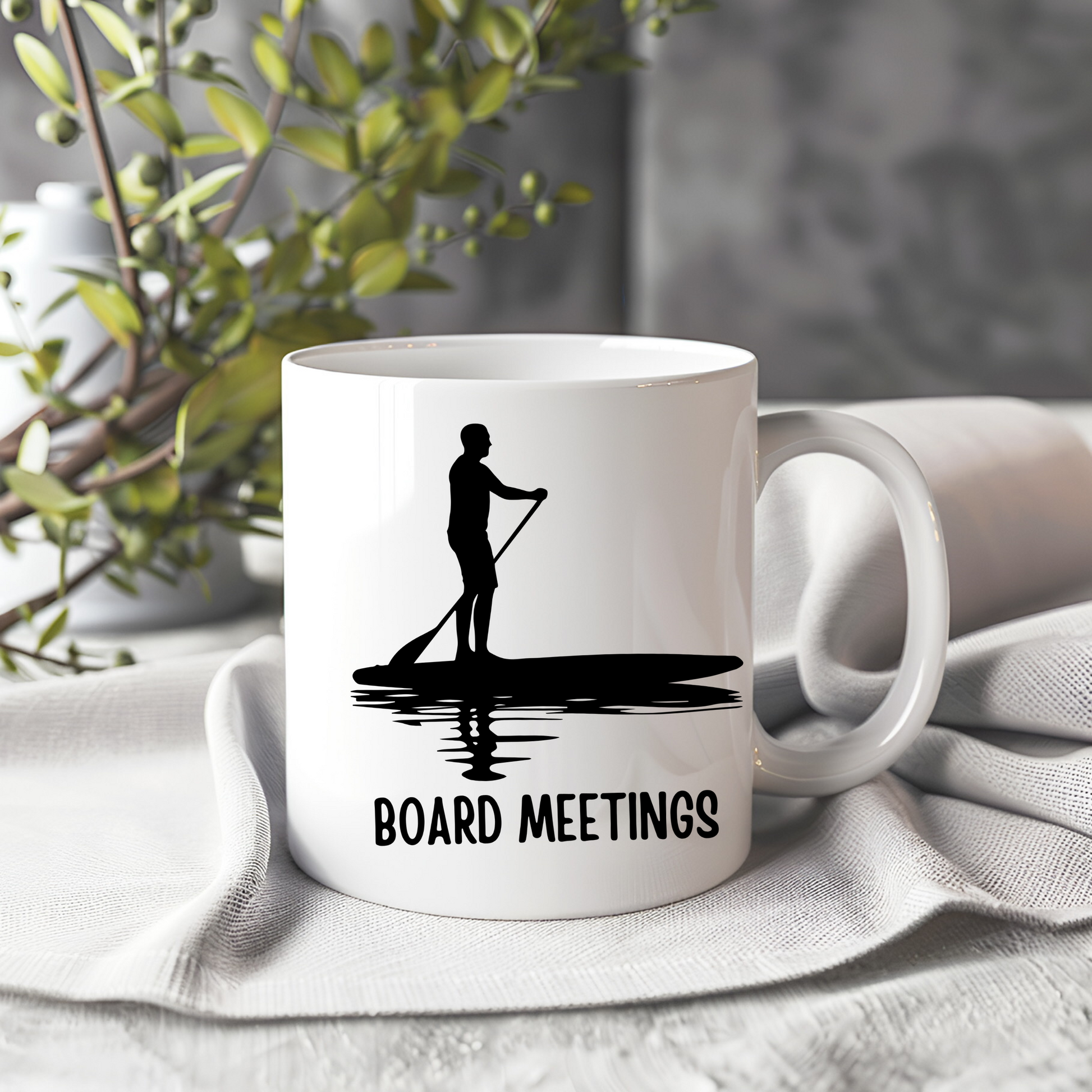 Glossy ceramic 11oz paddle boarding mug with funny design, dishwasher and microwave safe, perfect gift for paddle board lovers