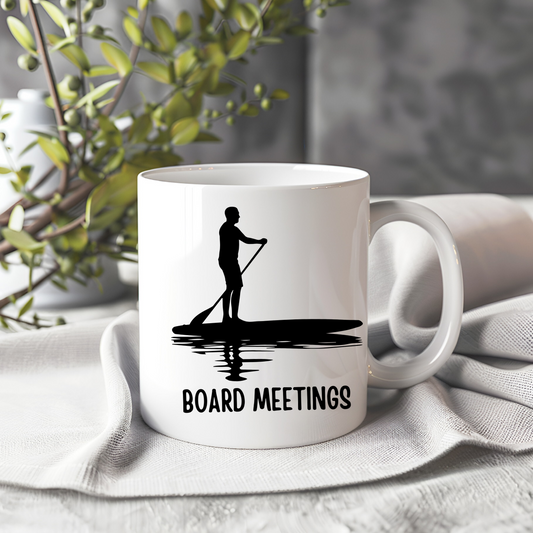 Glossy ceramic 11oz paddle boarding mug with funny design, dishwasher and microwave safe, perfect gift for paddle board lovers