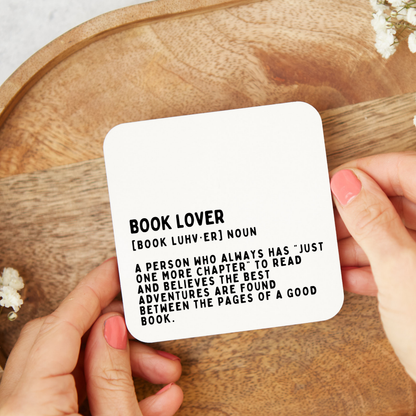 Book Lover Funny Definition, Funny Coaster, Definition Book Lover Gift, Book Lover Gift