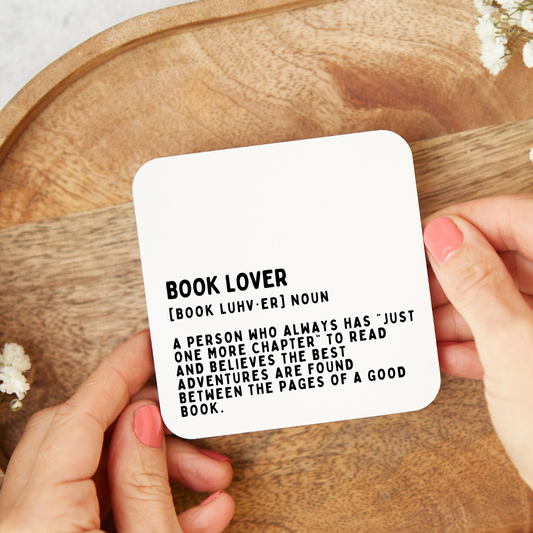 Book Lover Funny Definition, Funny Coaster, Definition Book Lover Gift, Book Lover Gift