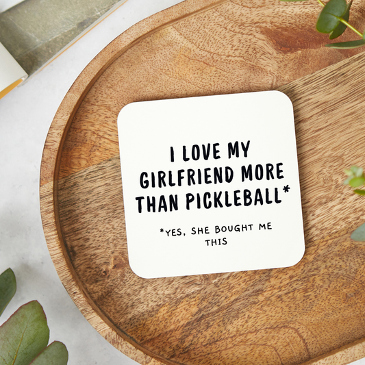 Funny pickleball coaster with glossy finish, pickleball themed gift for boyfriend or sports lover, 9x9cm novelty pickleball coaster