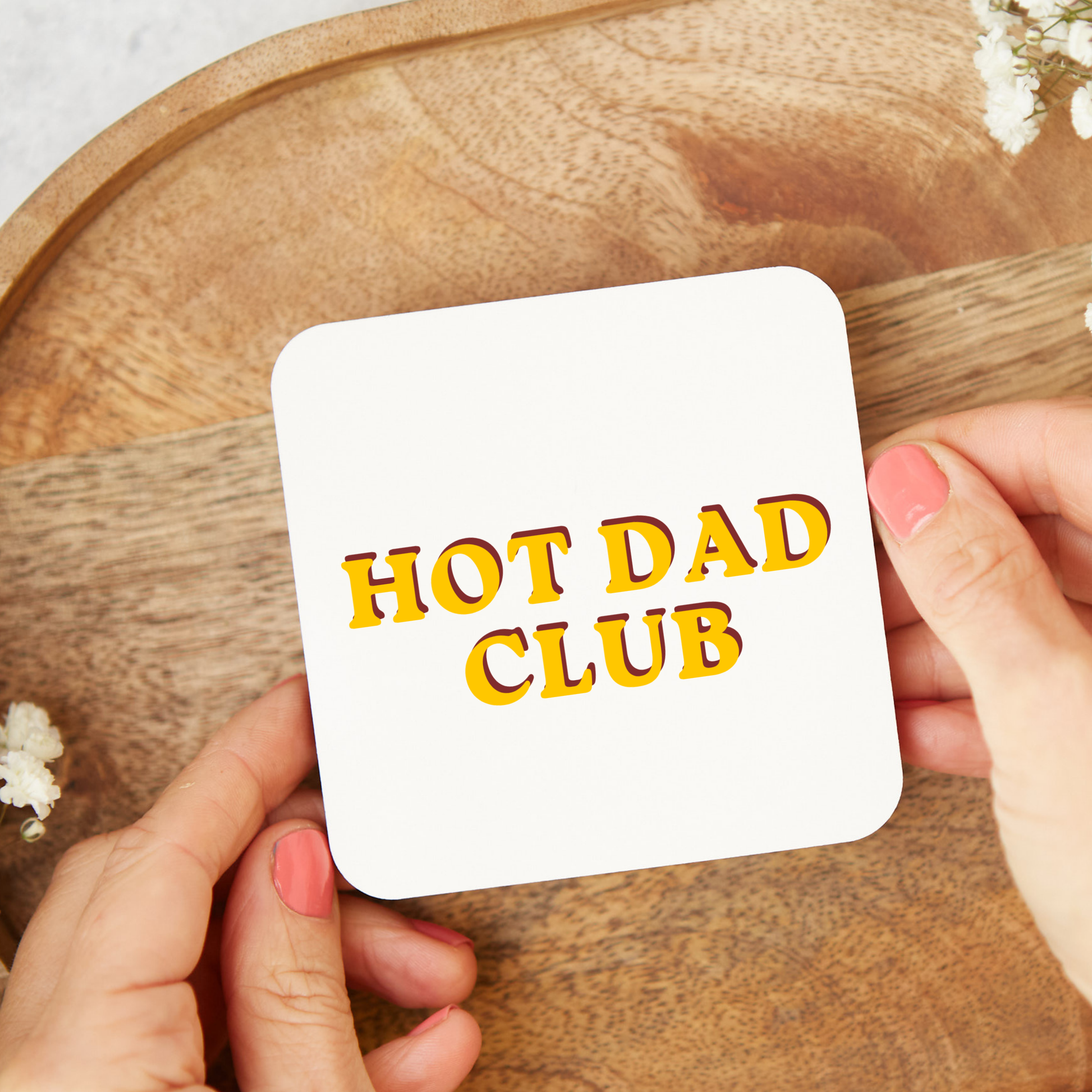 Hot Dad clubs Coaster Mug, Funny Father's Day Coffee Coaster