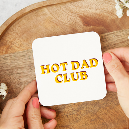 Hot Dad clubs Coaster Mug, Funny Father's Day Coffee Coaster