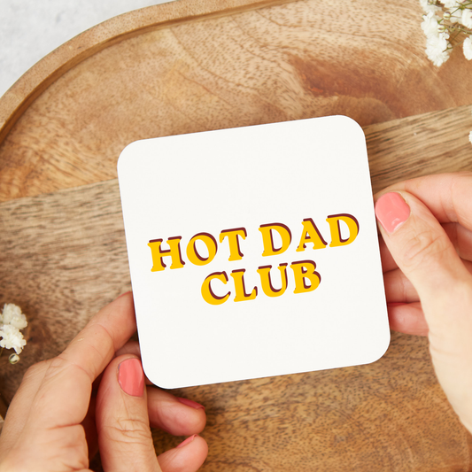 Hot Dad clubs Coaster Mug, Funny Father's Day Coffee Coaster