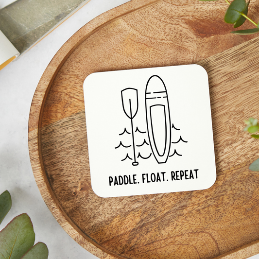 Funny paddle boarding coaster with humorous design, great gift for paddle board lovers and fans