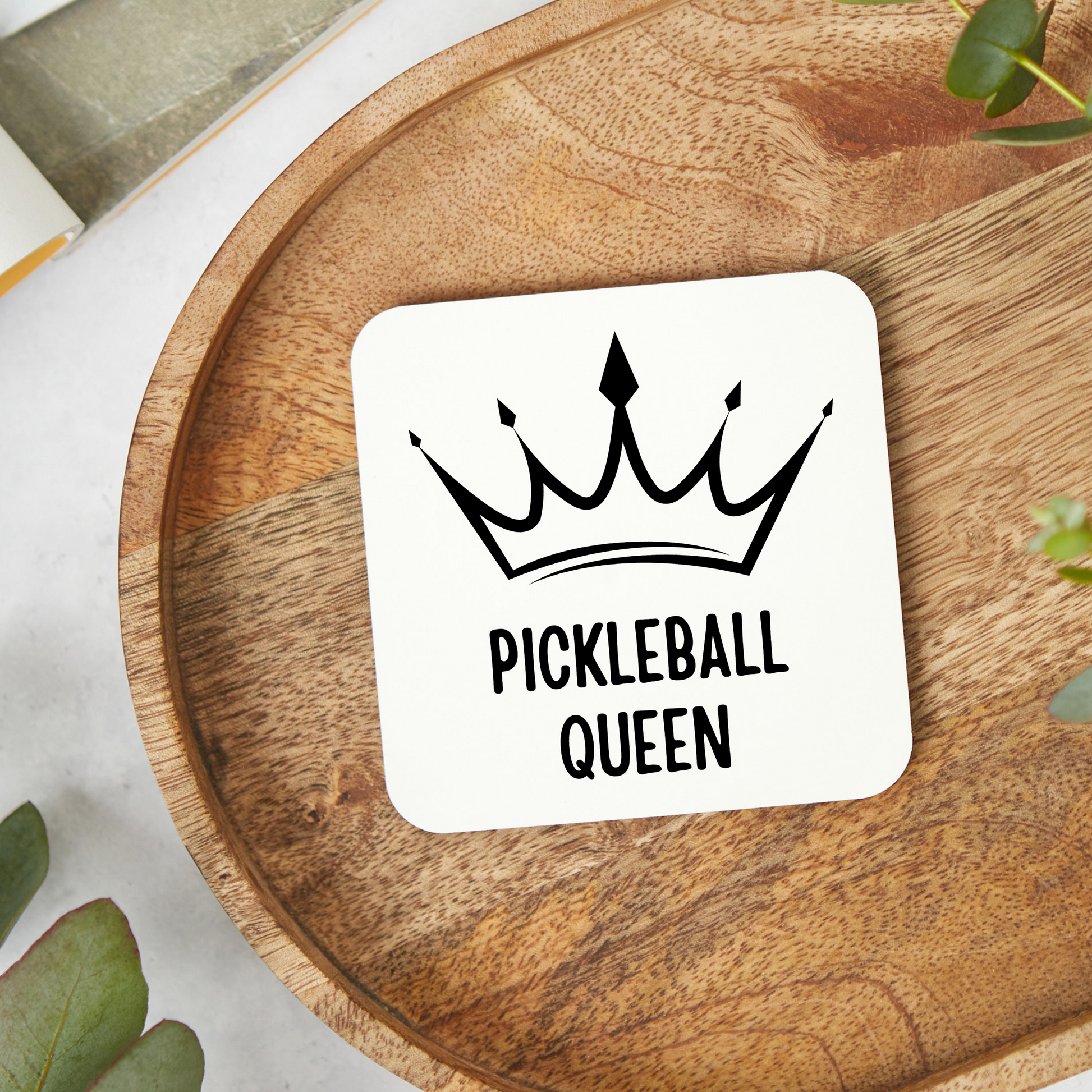 Funny pickleball-themed coaster with humorous design, perfect gift for pickleball players and fan