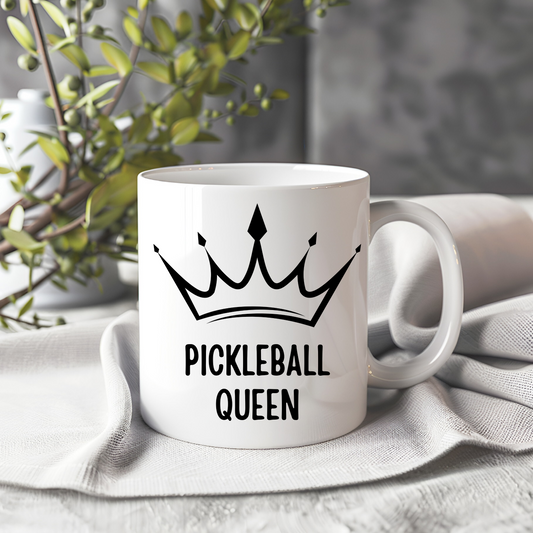 Funny pickleball-themed mug with humorous design, perfect gift for pickleball players and fans
