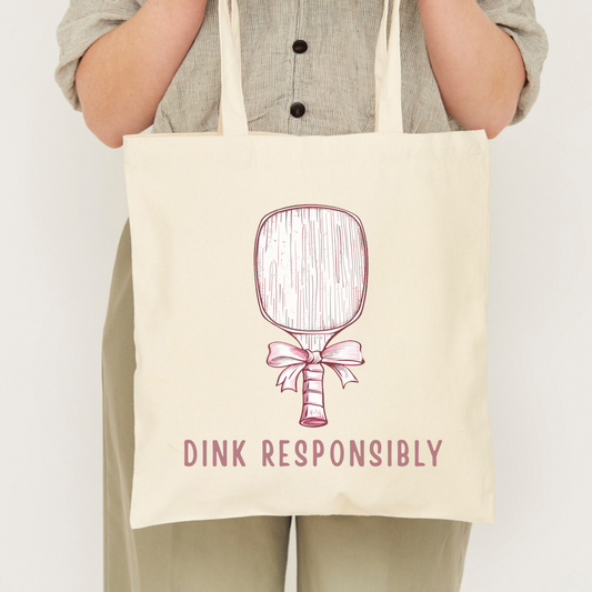 Funny pickleball tote bag with humorous design, reusable shopping bag and perfect gift for pickleball players and fans