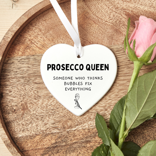 Ceramic ornament with Prosecco lover design, perfect for gifting or home decor