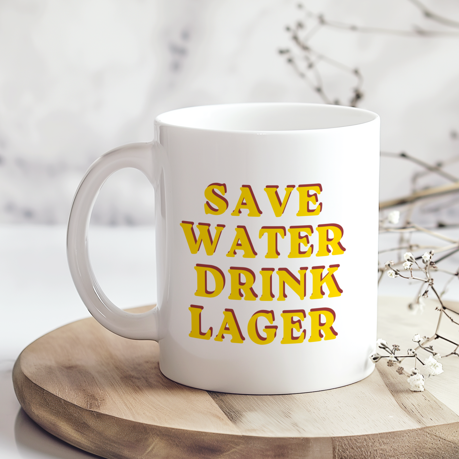 Save Water Drink Lager Mug, Funny Beer Coffee Mug, Retro Pub Style Cup, Lager Lover Gift, Funny Dad Mug, Beer Lover Ceramic Mug