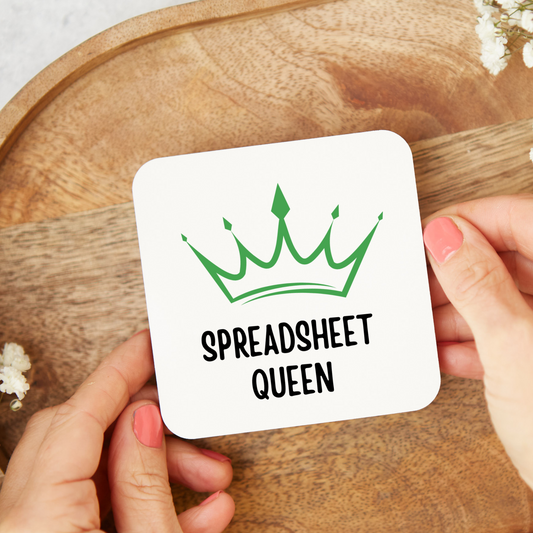 Funny spreadsheet coaster with glossy finish – perfect accountant gift or data analyst gift, ideal for spreadsheet lovers or new job celebrations