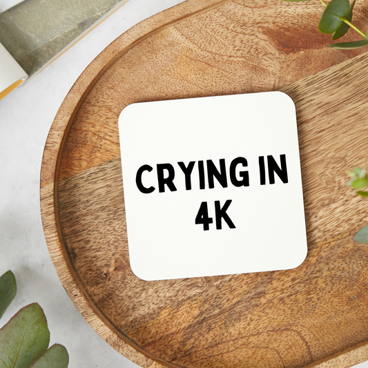 Funny office coaster saying with witty joke, gag gift for colleague