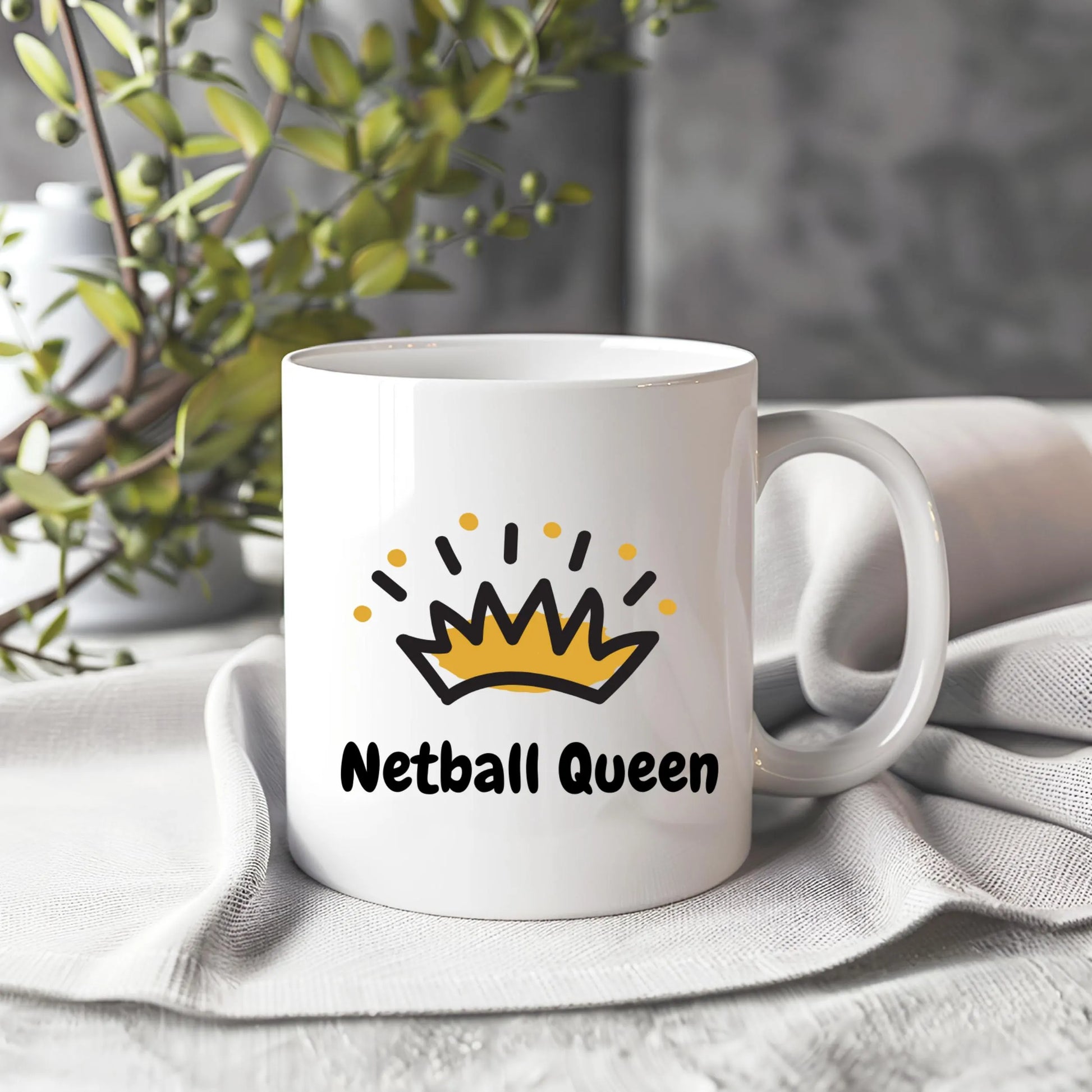 Netball Mug, Netball Gift, Netball Lover, Sport Gift - Peach and Pine