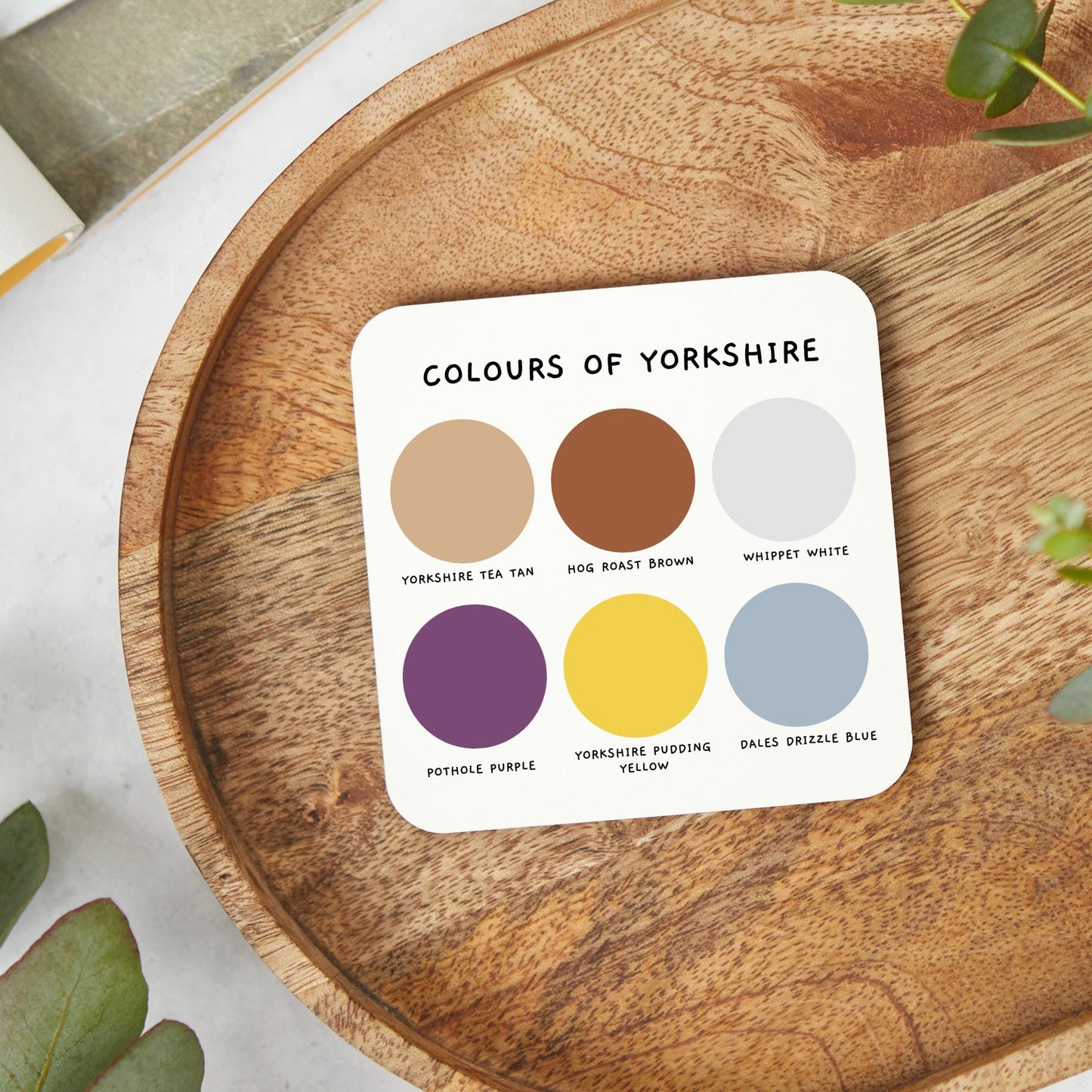 Colours of Yorkshire Coaster, Yorkshire Colours, Yorkshire gift, funny coaster, COL02