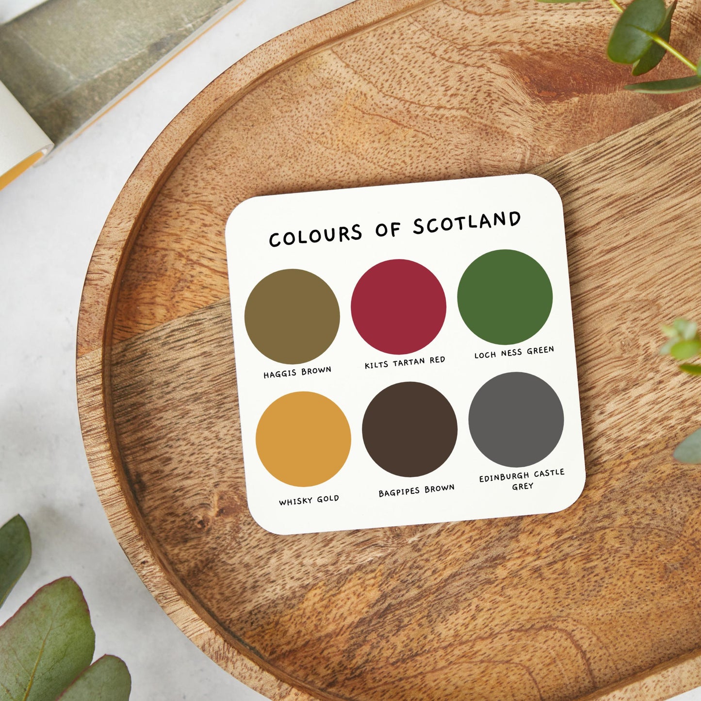 Colours of Scotland Coaster, Scotland Colours, Scotland gift, funny coaster, COL03