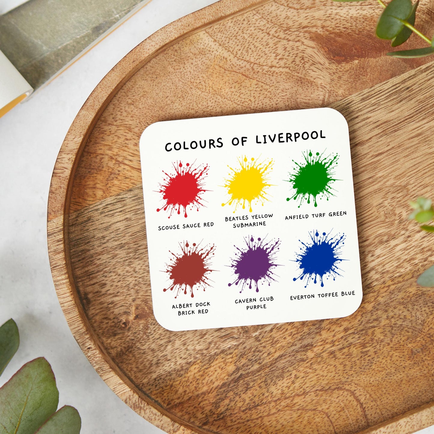 Colours of Liverpool Coaster, Liverpool Colours, Liverpool gift, funny coaster, COL04