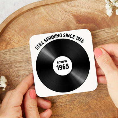 60th Birthday gift, 1965 birthday gift, music lover, birthday coaster, 60th birthday