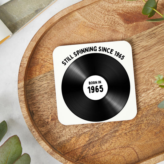 60th Birthday gift, 1965 birthday gift, music lover, birthday coaster, 60th birthday