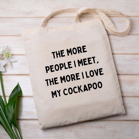 Cute and funny Cockapoo-themed tote bag featuring an adorable dog illustration — perfect gift for Cockapoo owners and dog lovers