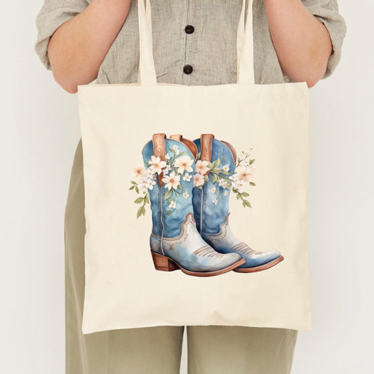 Cowgirl Tote Bag, Cowgirl Boots,Reusable Bag,