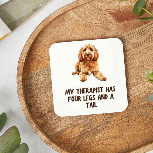 Cute and funny Cockapoo-themed coaster gift for dog lovers, featuring an adorable Cockapoo illustration and playful design.
